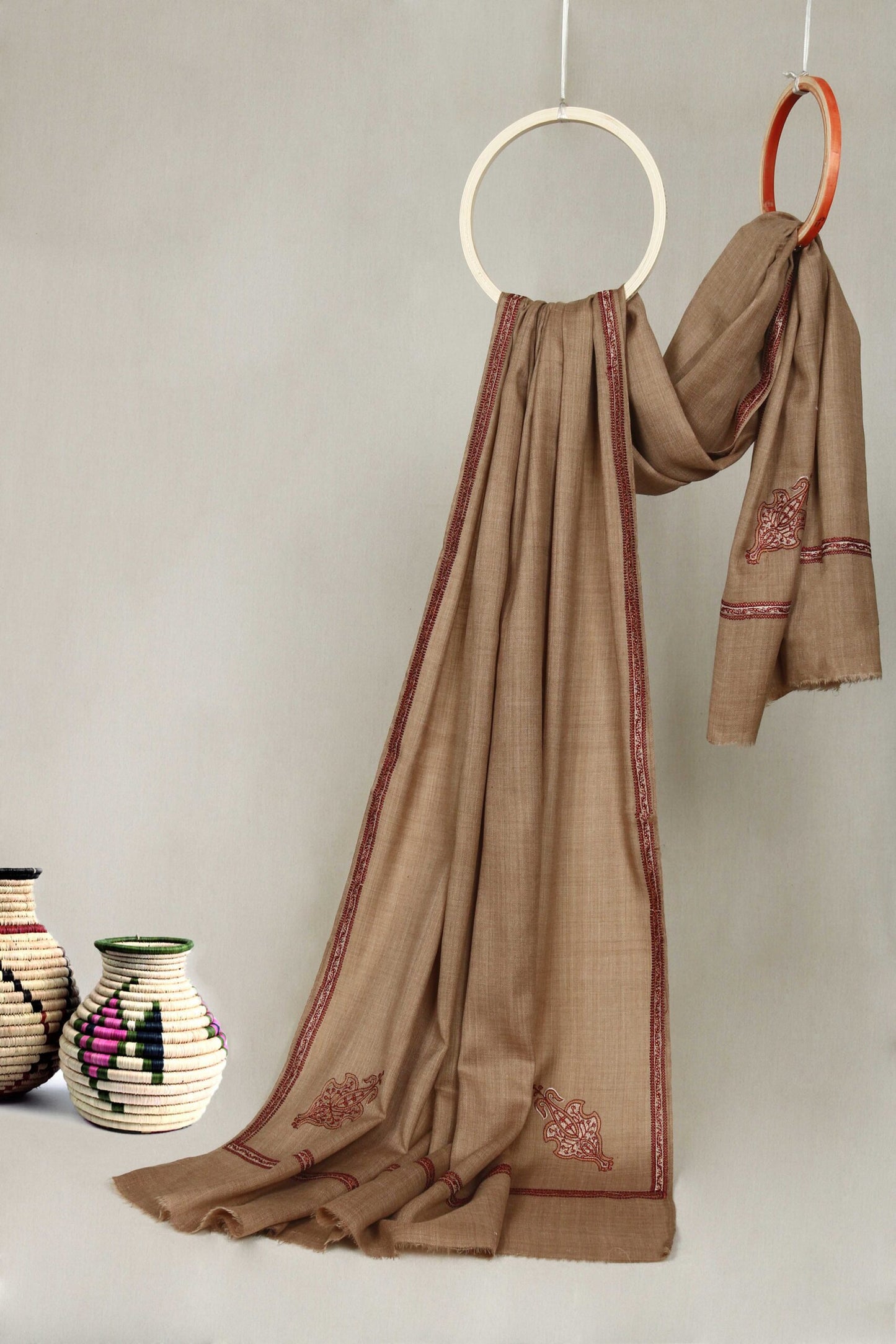 Embroidered Broder Pashmina Shawl  Sh40