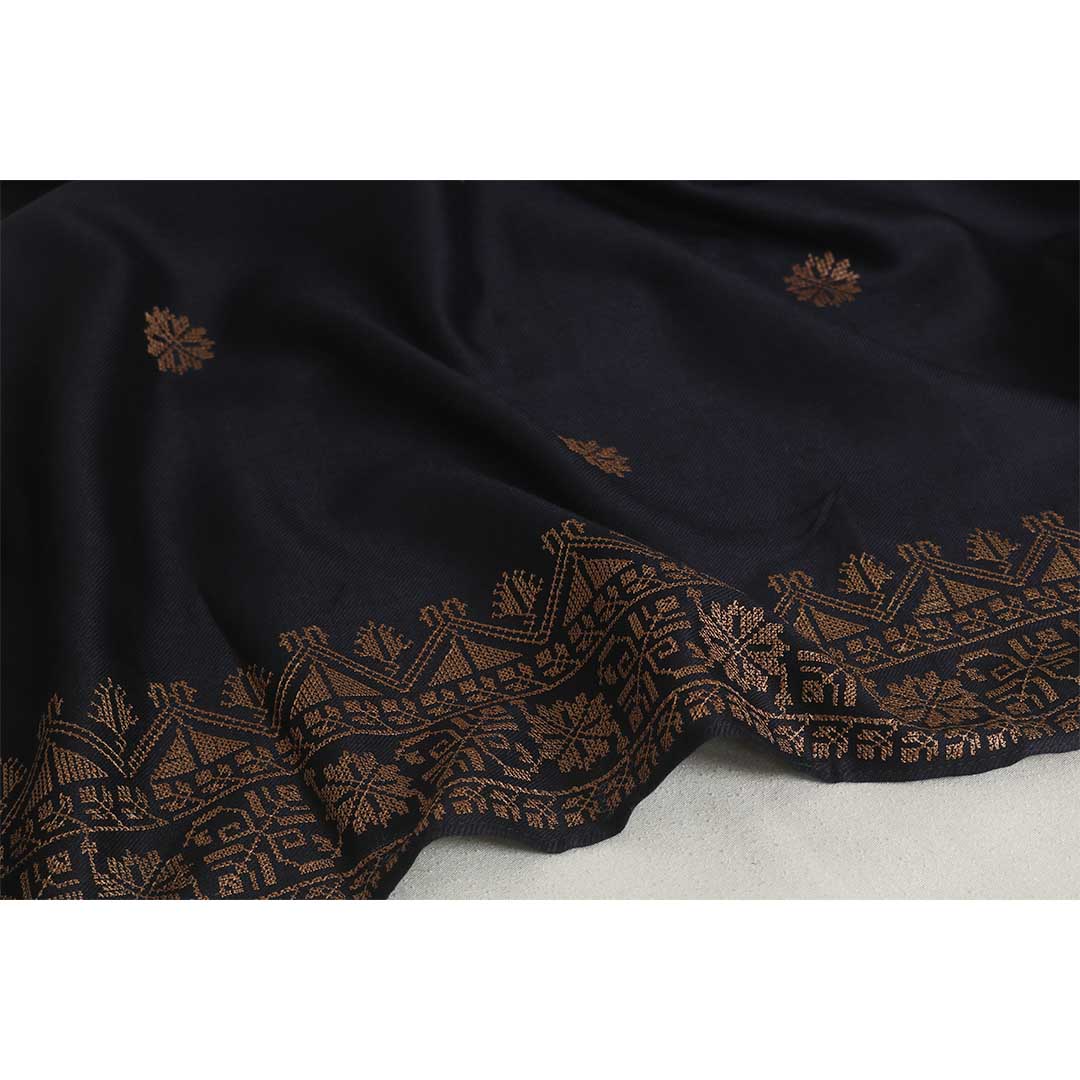 Embroidered Pashmina Navy Blue Shawl  Sh52