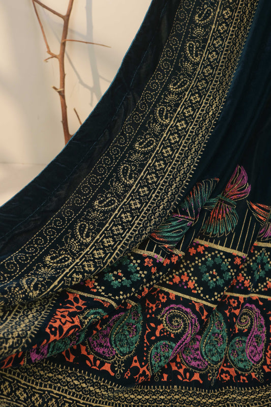 Velvet Screen-Printed Shawl  3576E