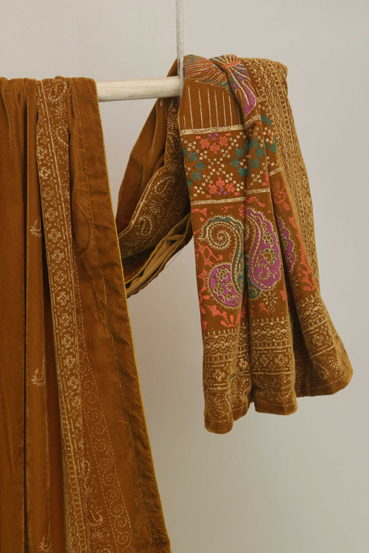 Velvet Screen-Printed Shawl  3576F