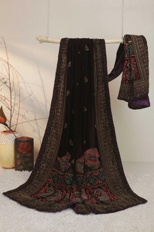 Velvet Screen-Printed Shawl  3576D