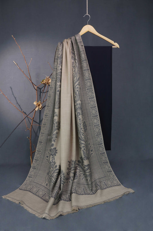 3Piece -Karandi with Pashmina Shawl KPP294