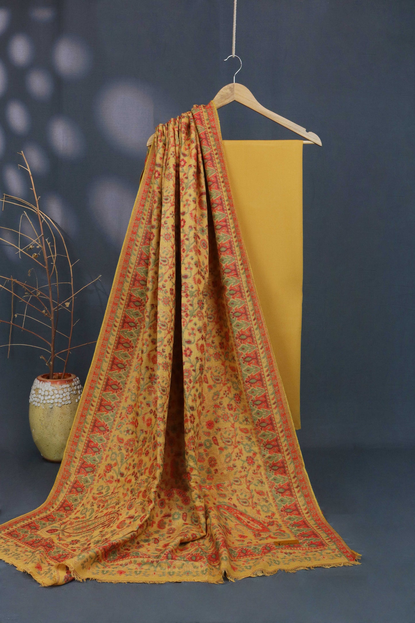 3Piece -Karandi with Pashmina Shawl KPP349