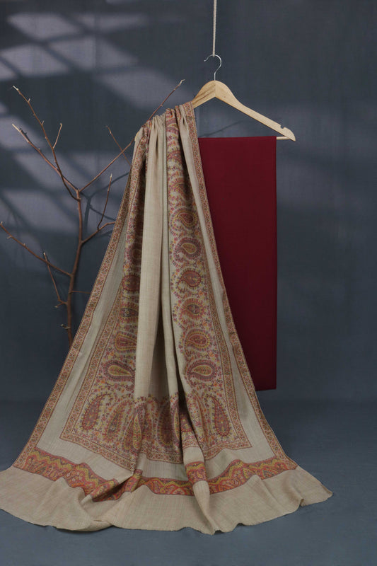 3Piece -Karandi with Pashmina Shawl KPP357