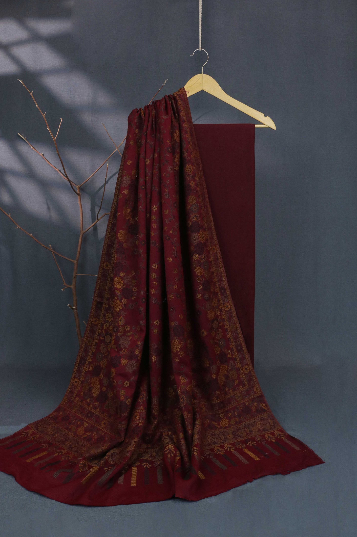 3Piece -Karandi with Pashmina Shawl KPP361