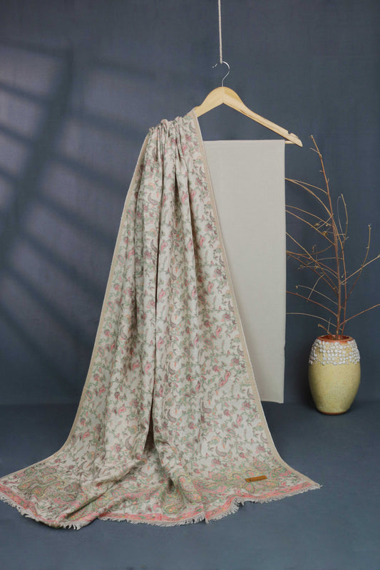 3Piece -Karandi with Pashmina Shawl KPP368