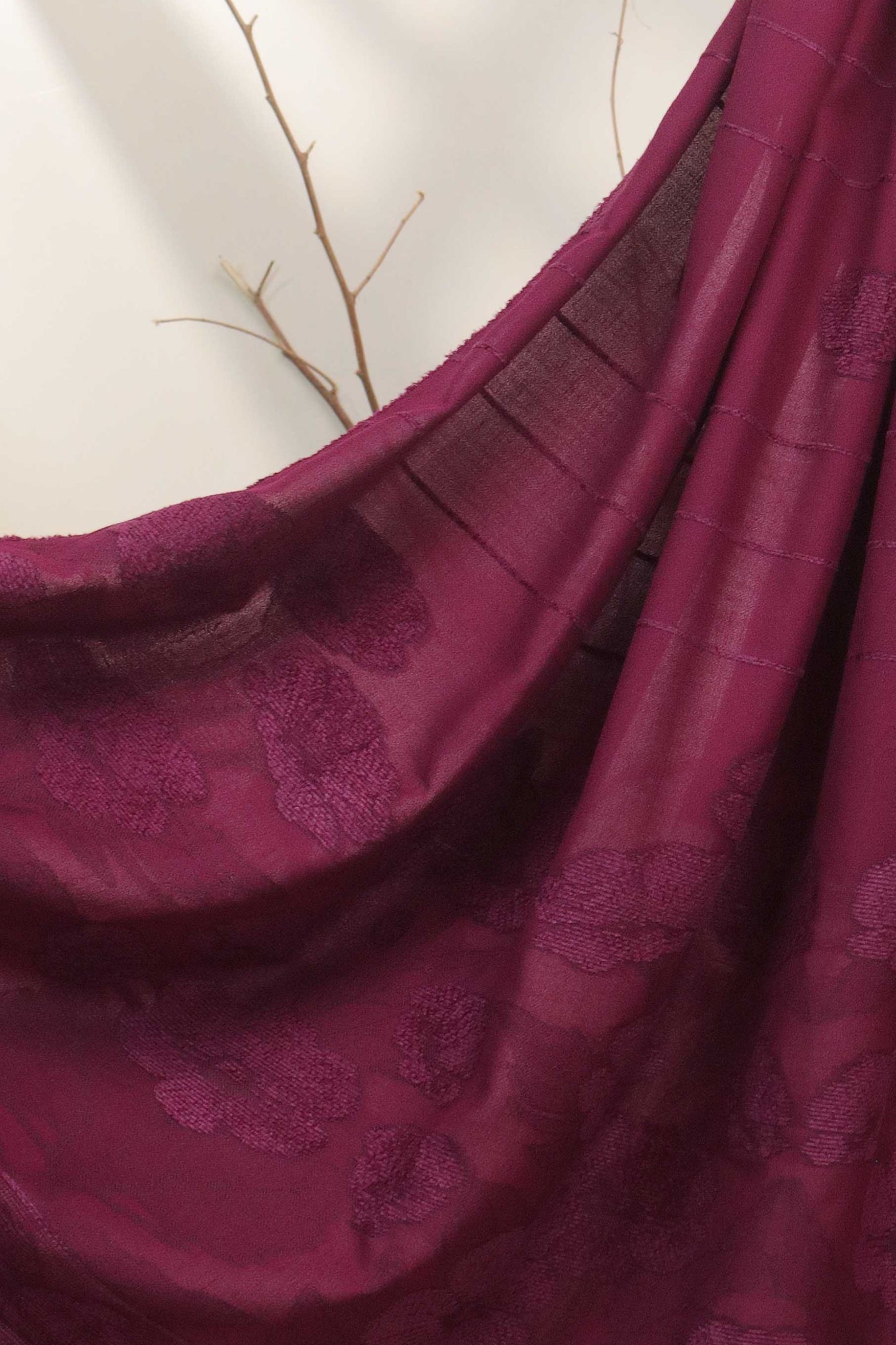 3Piece - Karandi with Wool Shawl SRK Mehroon