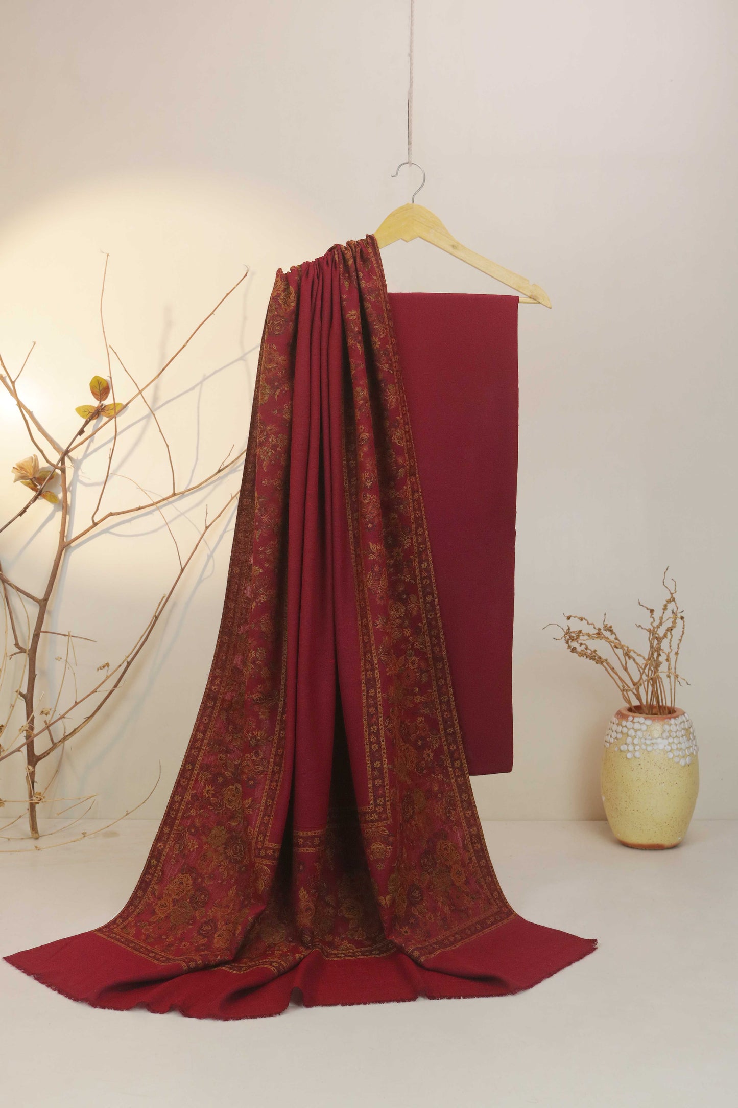 3Piece - Karandi with Pashmina Shawl KPP212