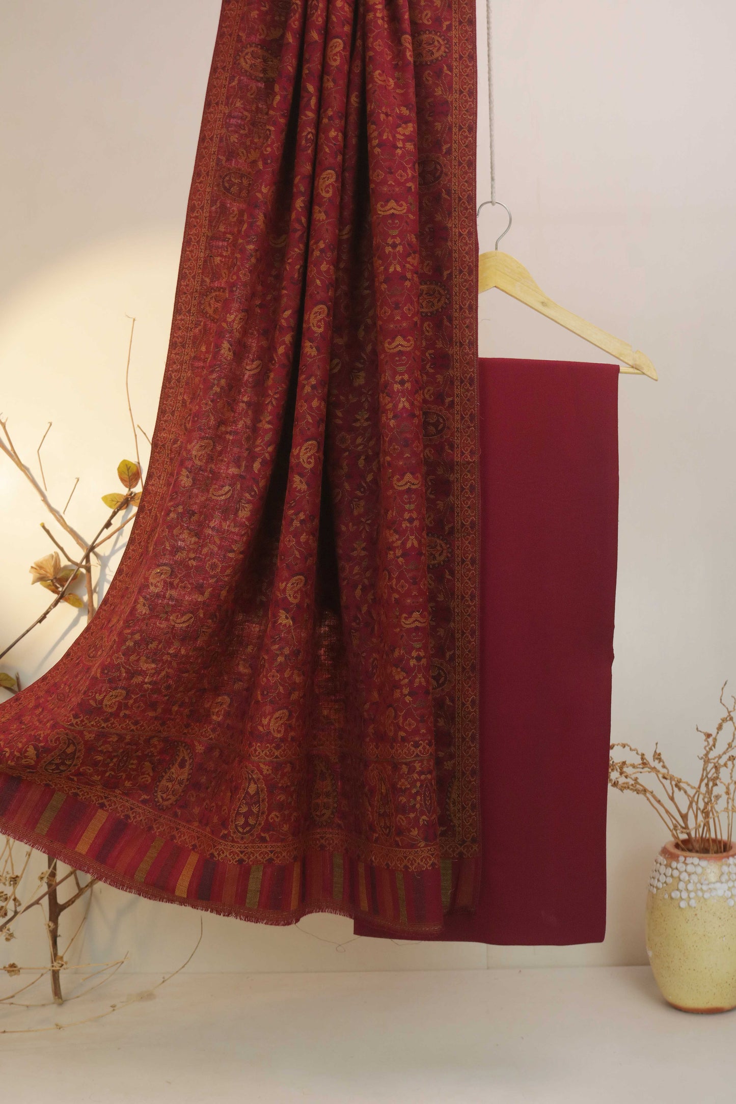 3Piece - Karandi with Pashmina Shawl KPP213