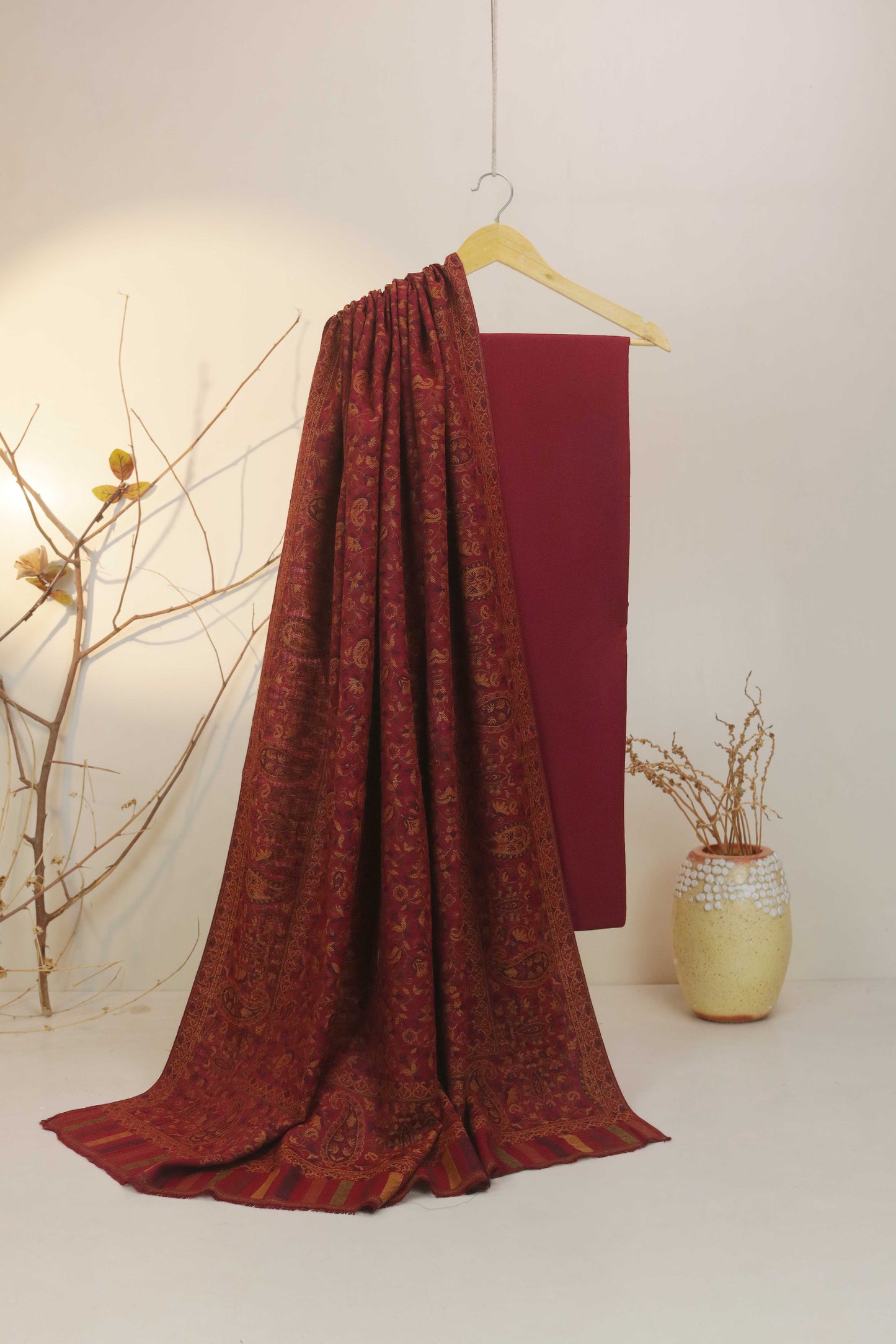 3Piece - Karandi with Pashmina Shawl KPP213