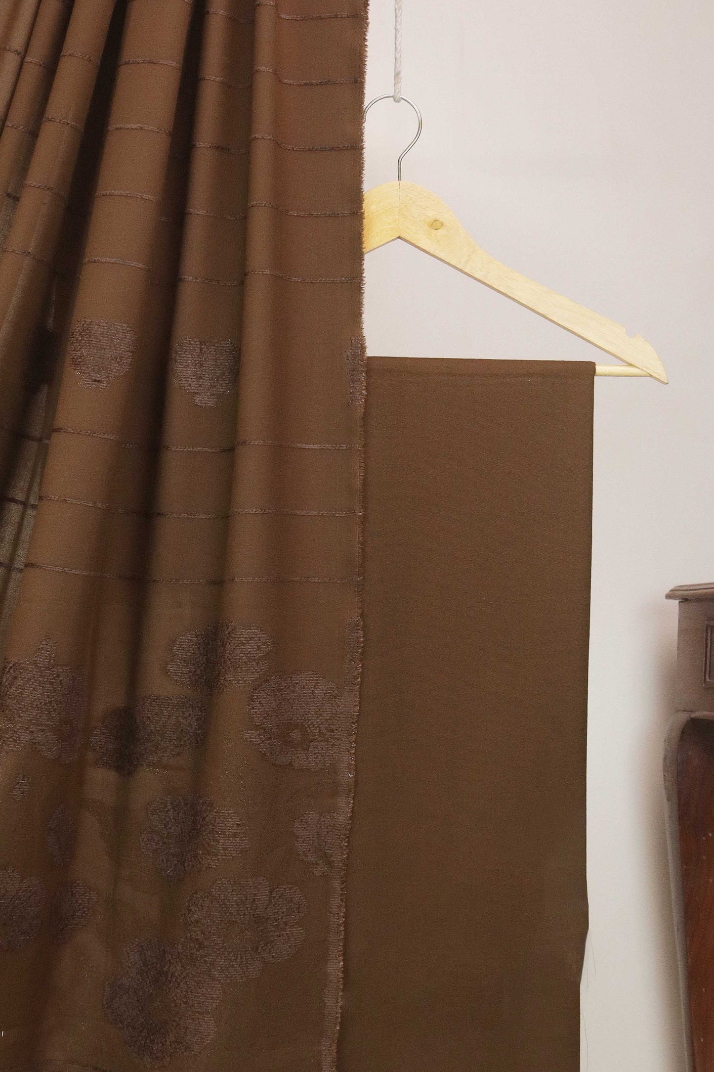 3Piece - Karandi with Wool Shawl SRK Brown