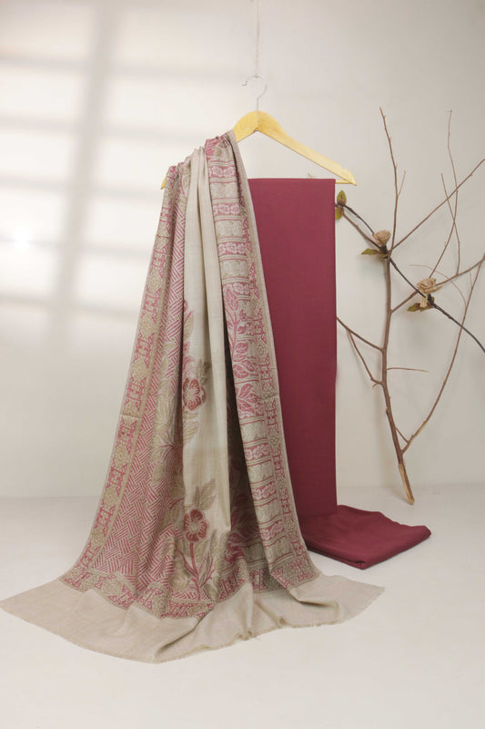 3Piece - Karandi with Pashmina Shawl KPP216