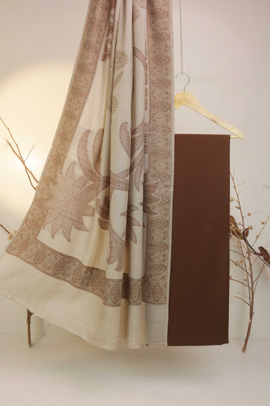 3Piece - Karandi with Pashmina Shawl KPP220