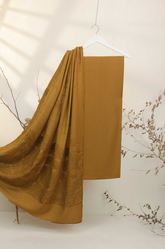 3Piece - Karandi with Wool Shawl SRK Bronze
