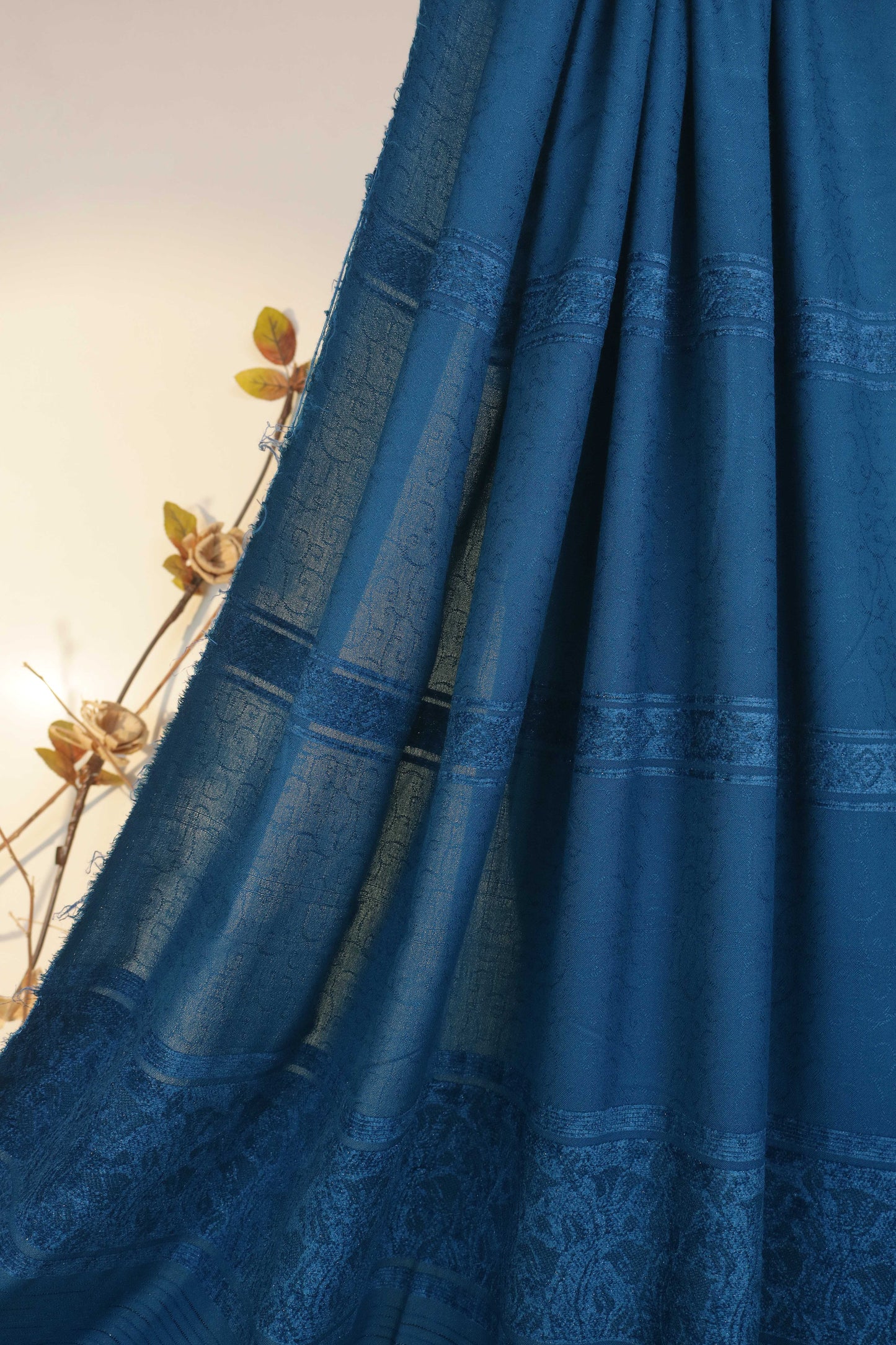 3Piece - Karandi with Wool Shawl SRK Bluezinc