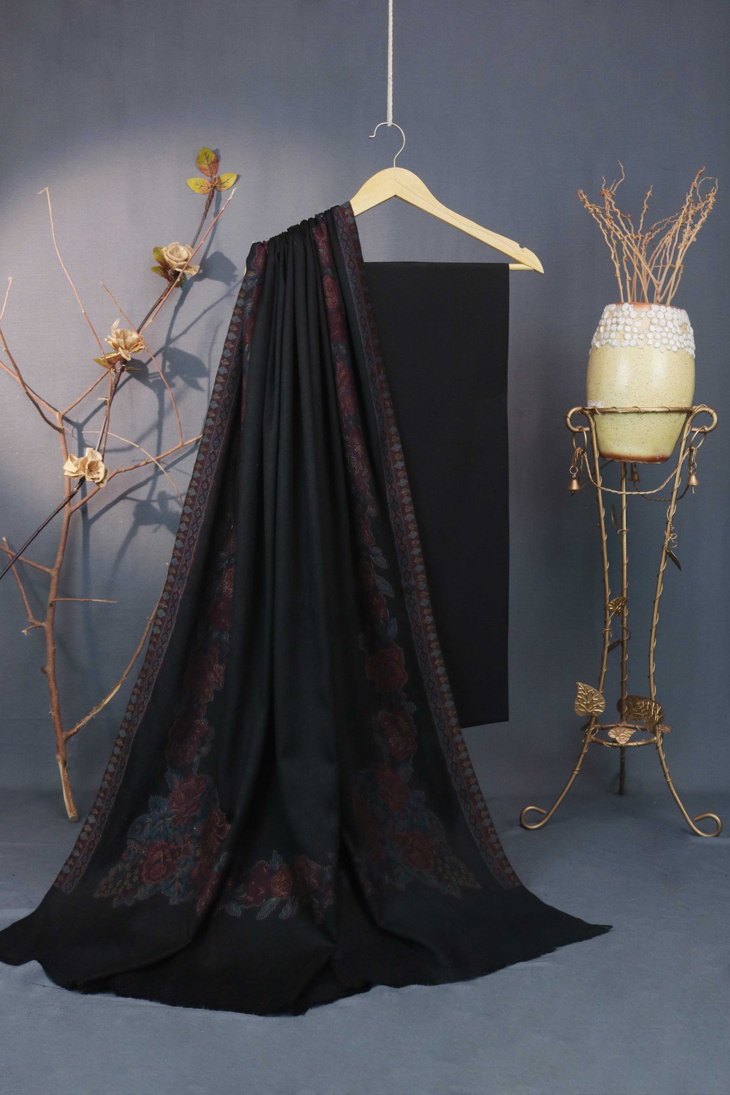 3Piece -Karandi with Pashmina Shawl KPP264
