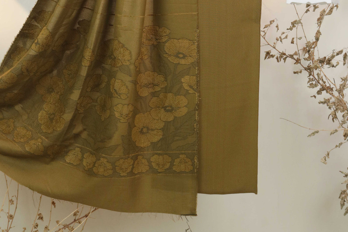 3Piece - Karandi with Wool Shawl SRK Mehndi
