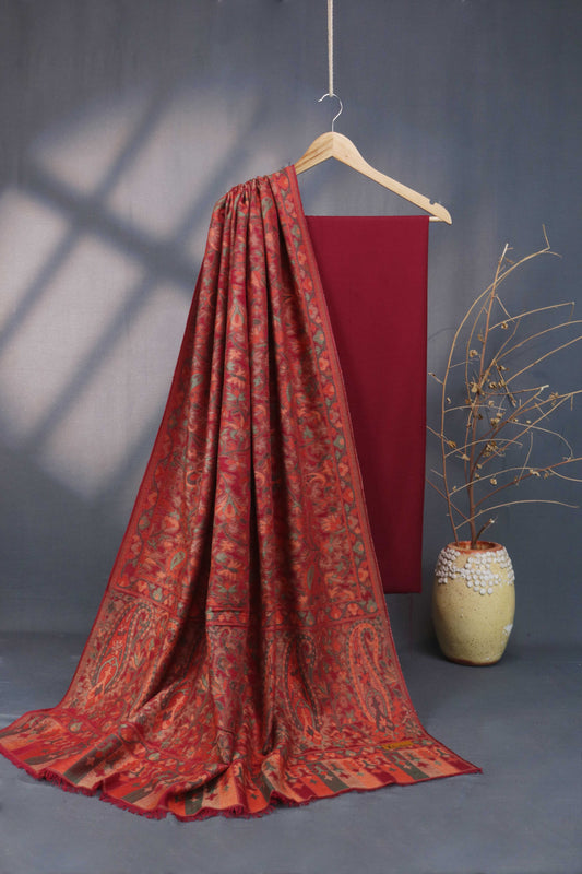 3Piece -Karandi with Pashmina Shawl KPP270