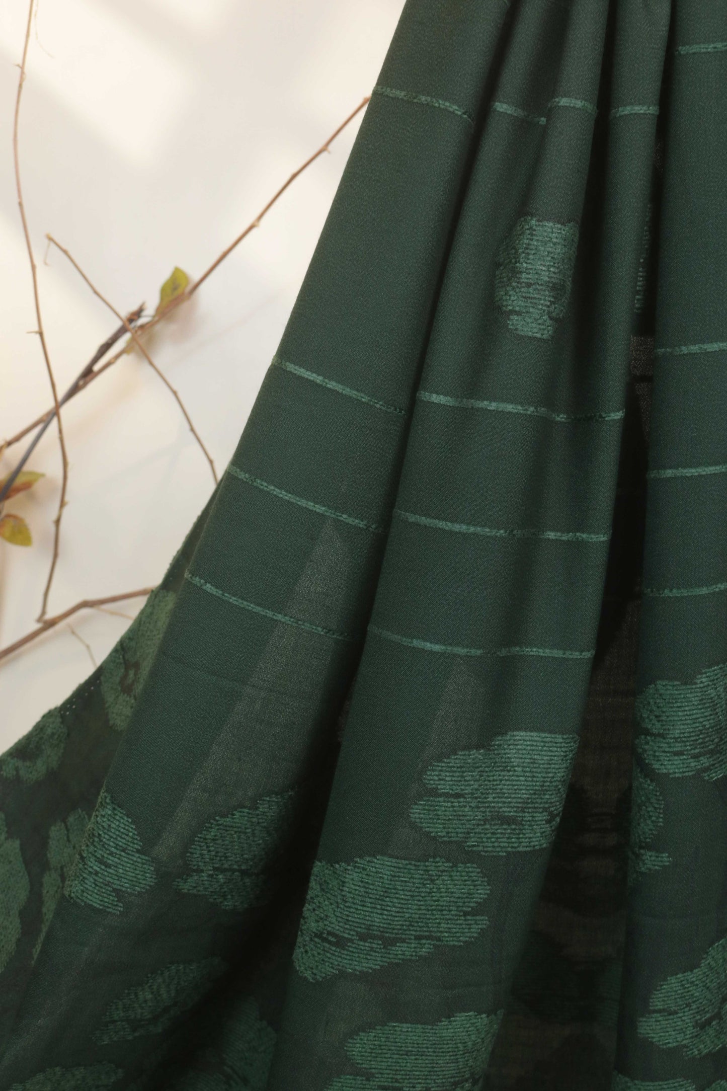3Piece - Karandi with Wool Shawl SRK Forest Green