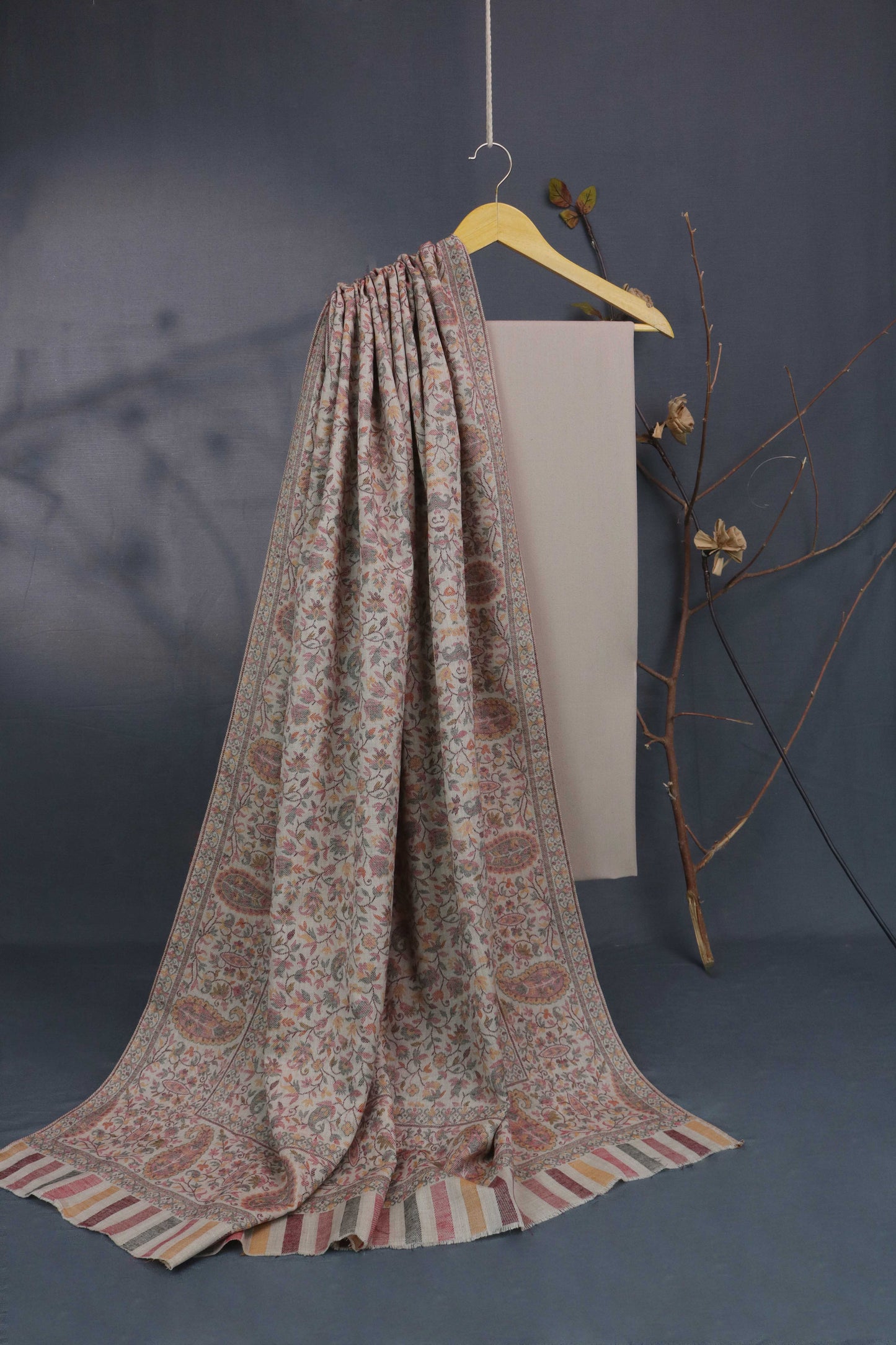 3Piece -Karandi with Pashmina Shawl KPP285