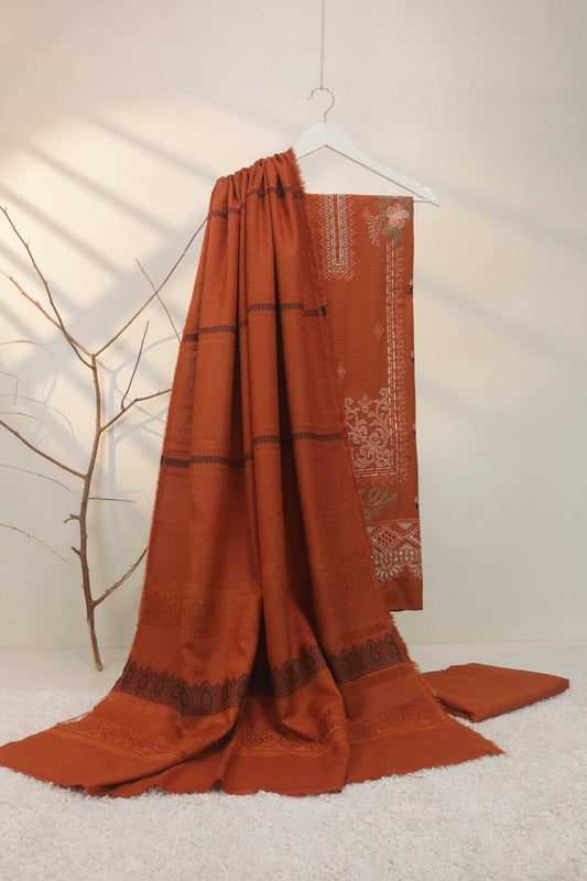 3Piece -Dhanak Embroidery Suit W3pe01