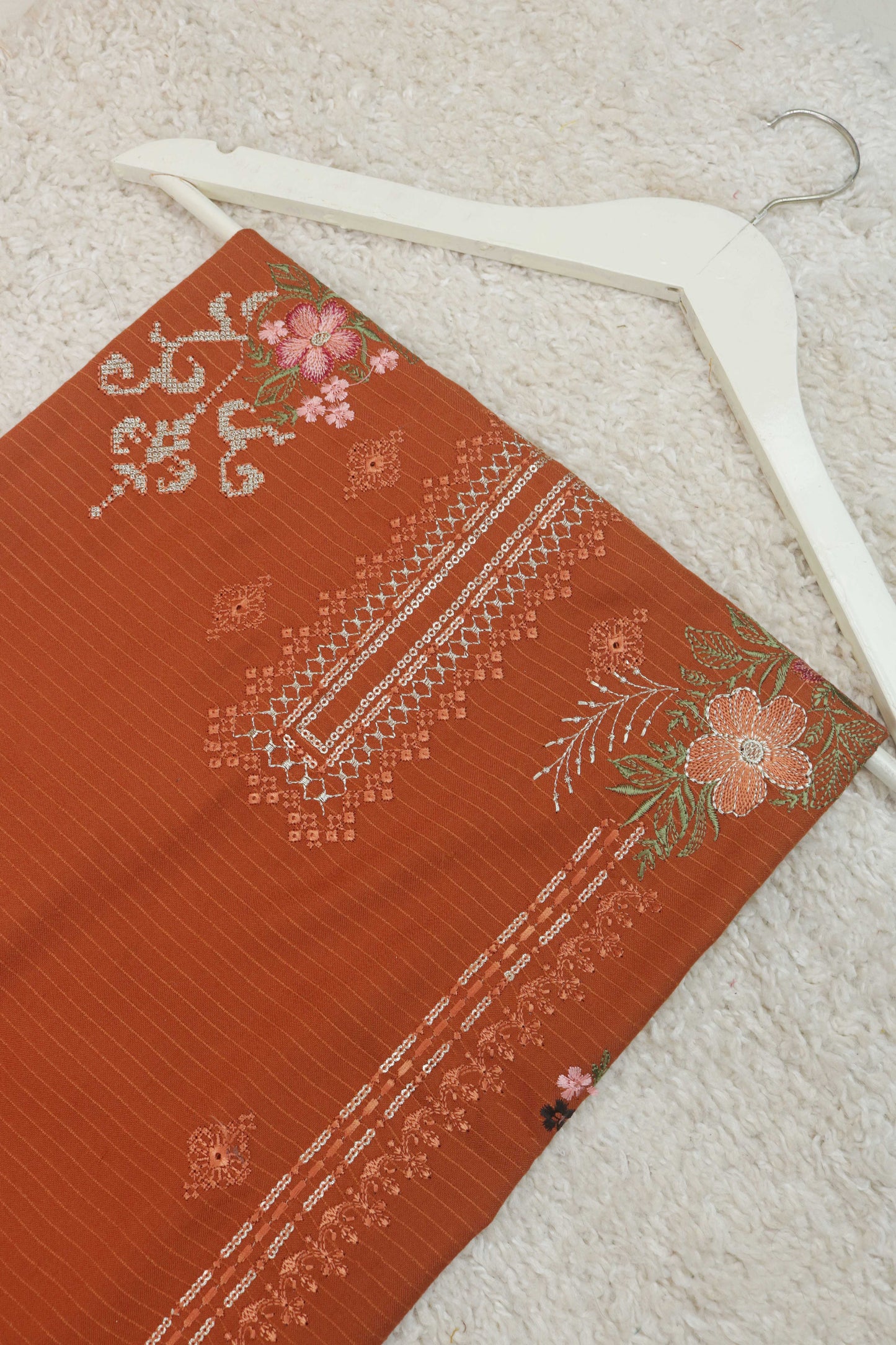 3Piece -Dhanak Embroidery Suit W3pe01