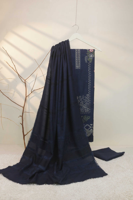 3Piece -Dhanak Embroidery Suit W3pe03