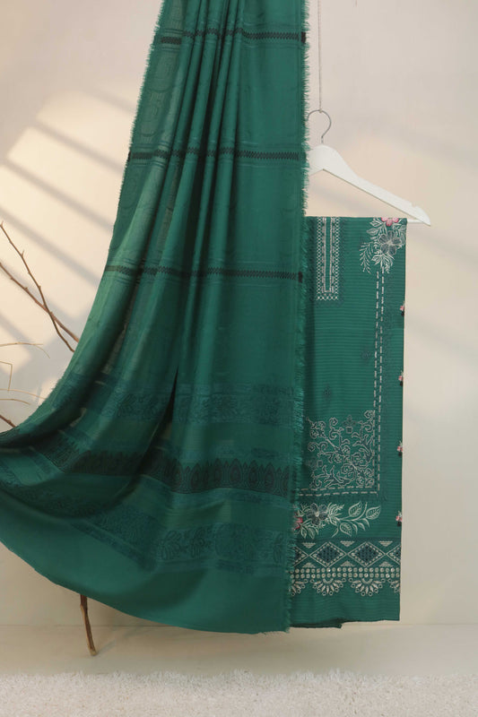 3Piece -Dhanak Embroidery Suit W3pe06