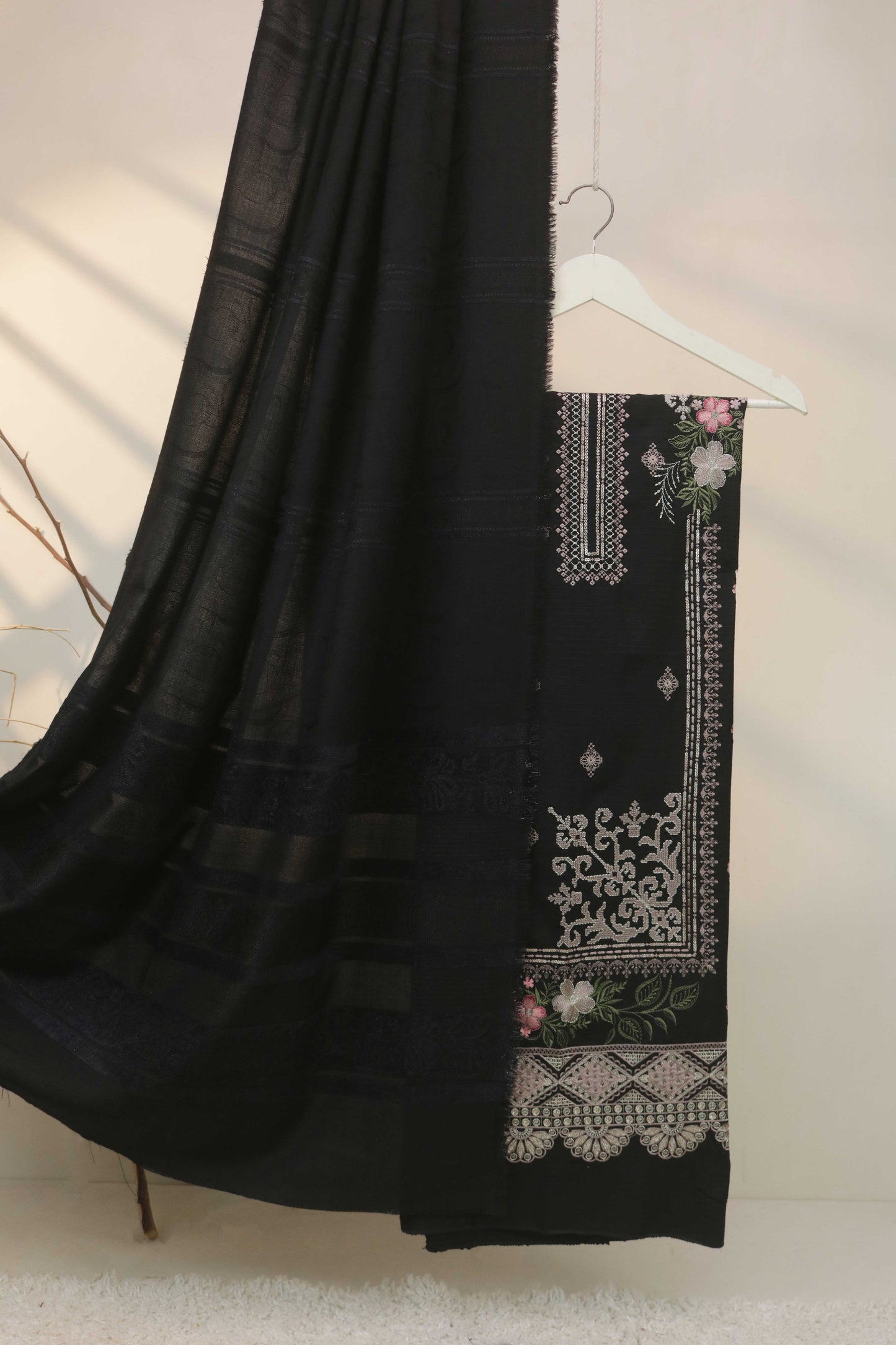 3Piece -Dhanak Embroidery Suit W3pe07
