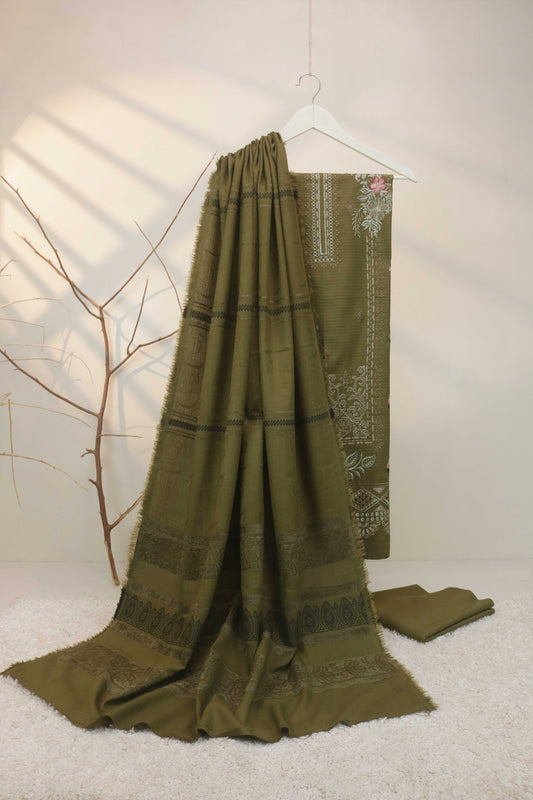 3Piece -Dhanak Embroidery Suit W3pe05