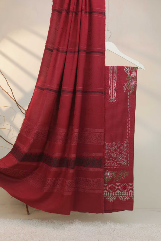 3Piece -Dhanak Embroidery Suit W3pe02