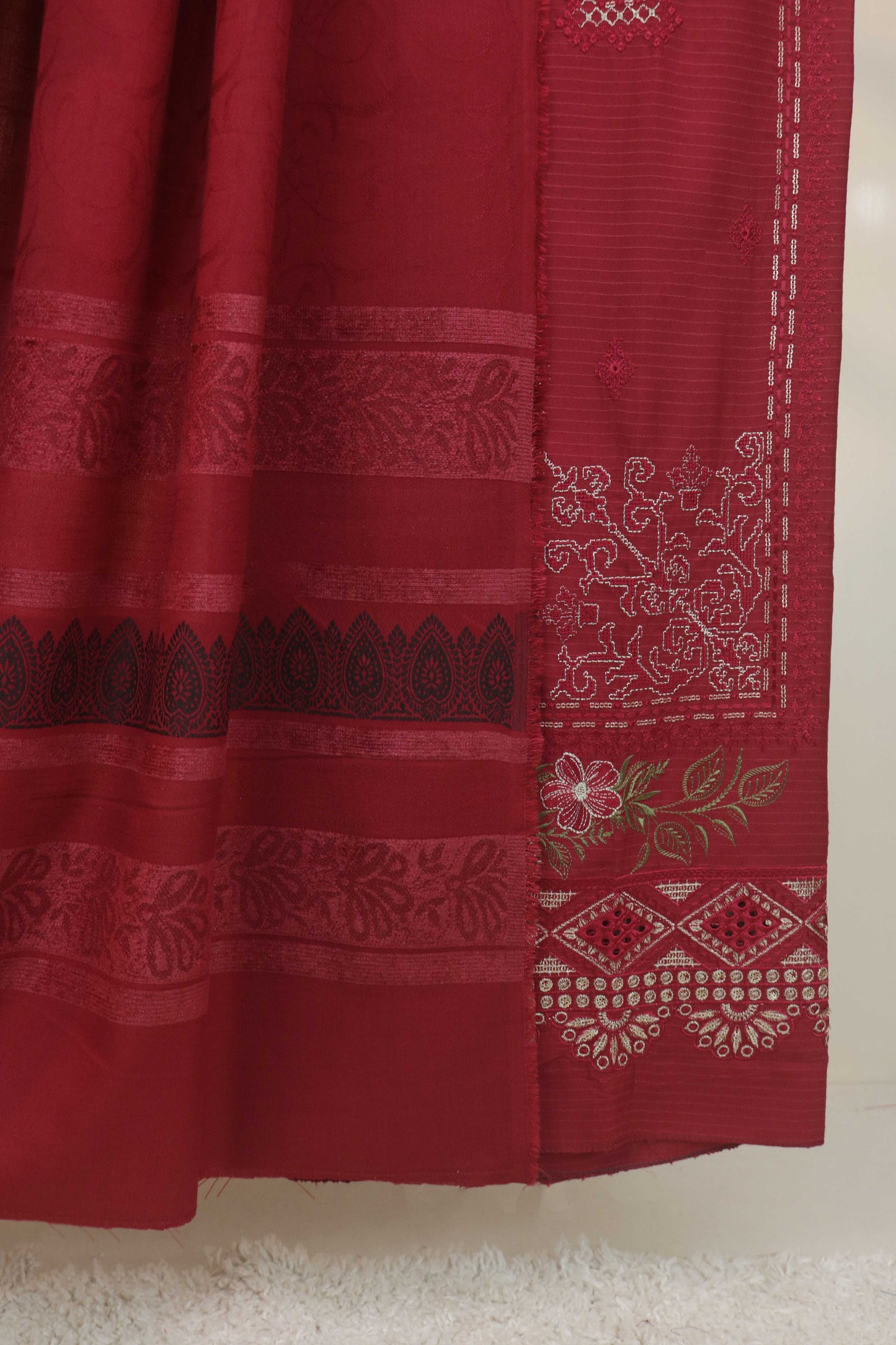 3Piece -Dhanak Embroidery Suit W3pe02