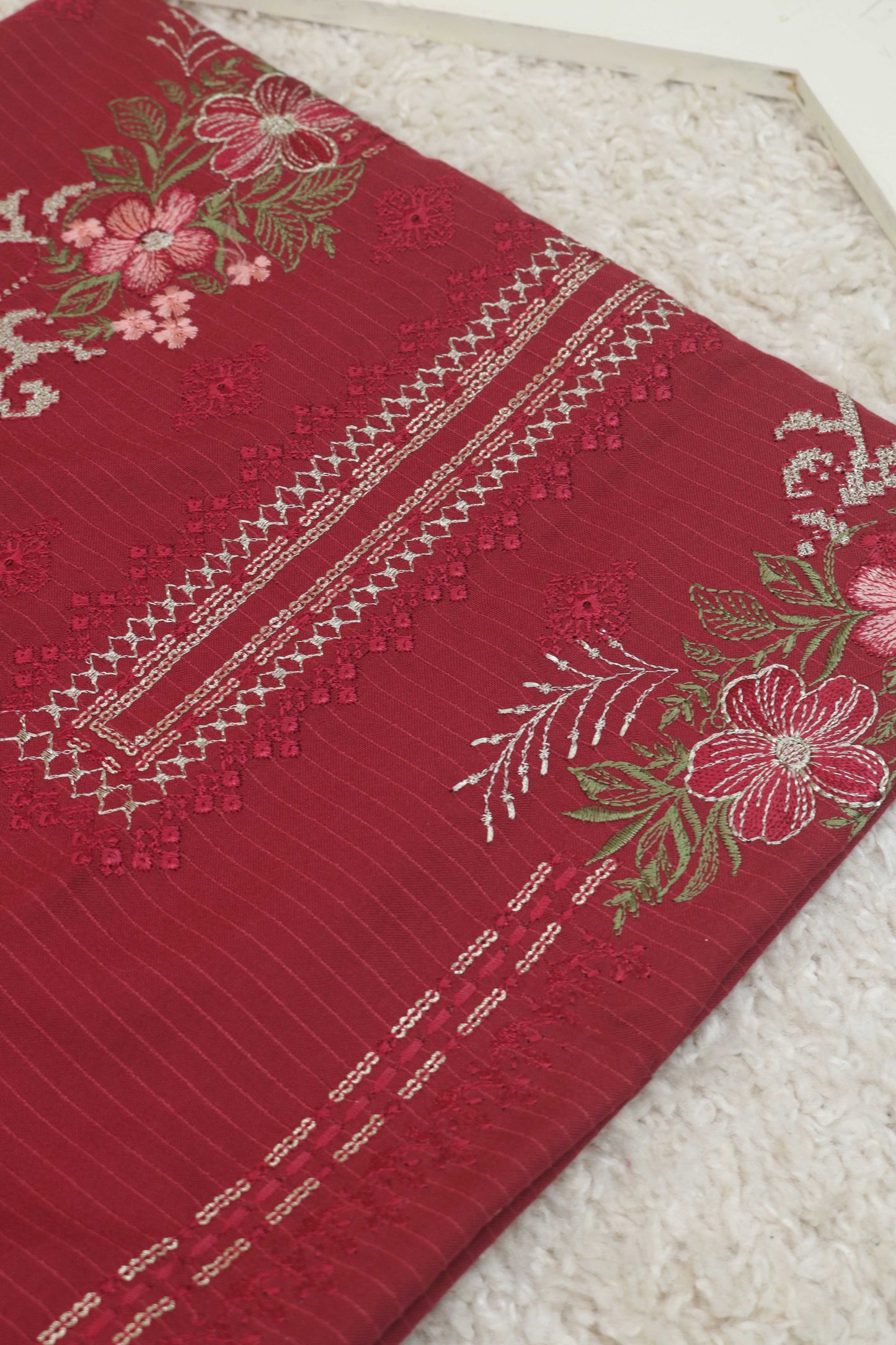 3Piece -Dhanak Embroidery Suit W3pe02